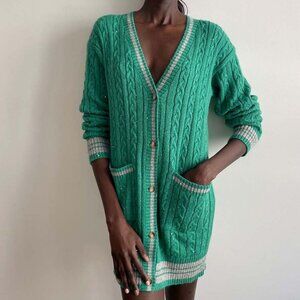 Saylor Marisole Sweater Dress Green Shimmer S